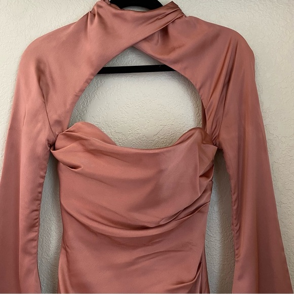 House‎ of CB Toira Satin Corset Rose Pink Flare Mini Dress NWOT size XS - Picture 11 of 15